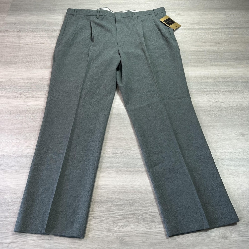 NEW Botany 500 Suit Pants Mens‎ 44x32 Gray Pleated Wool Big & Tall Dress USA